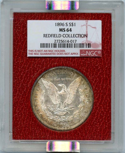 1896 S $1 Silver Morgan Dollar Redfield Hoard NGC MS64