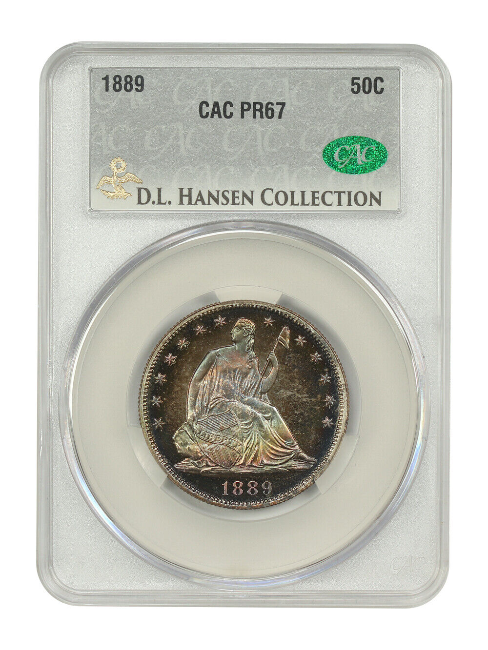 1889 50C CACG PR67 ex: D.L. Hansen/Chrismor - Liberty Seated Half Dollar