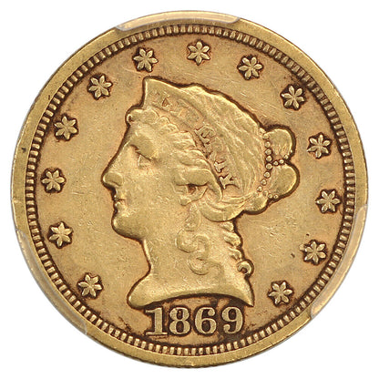 1869-S $2.50 PCGS XF45 - Liberty Head $2.5