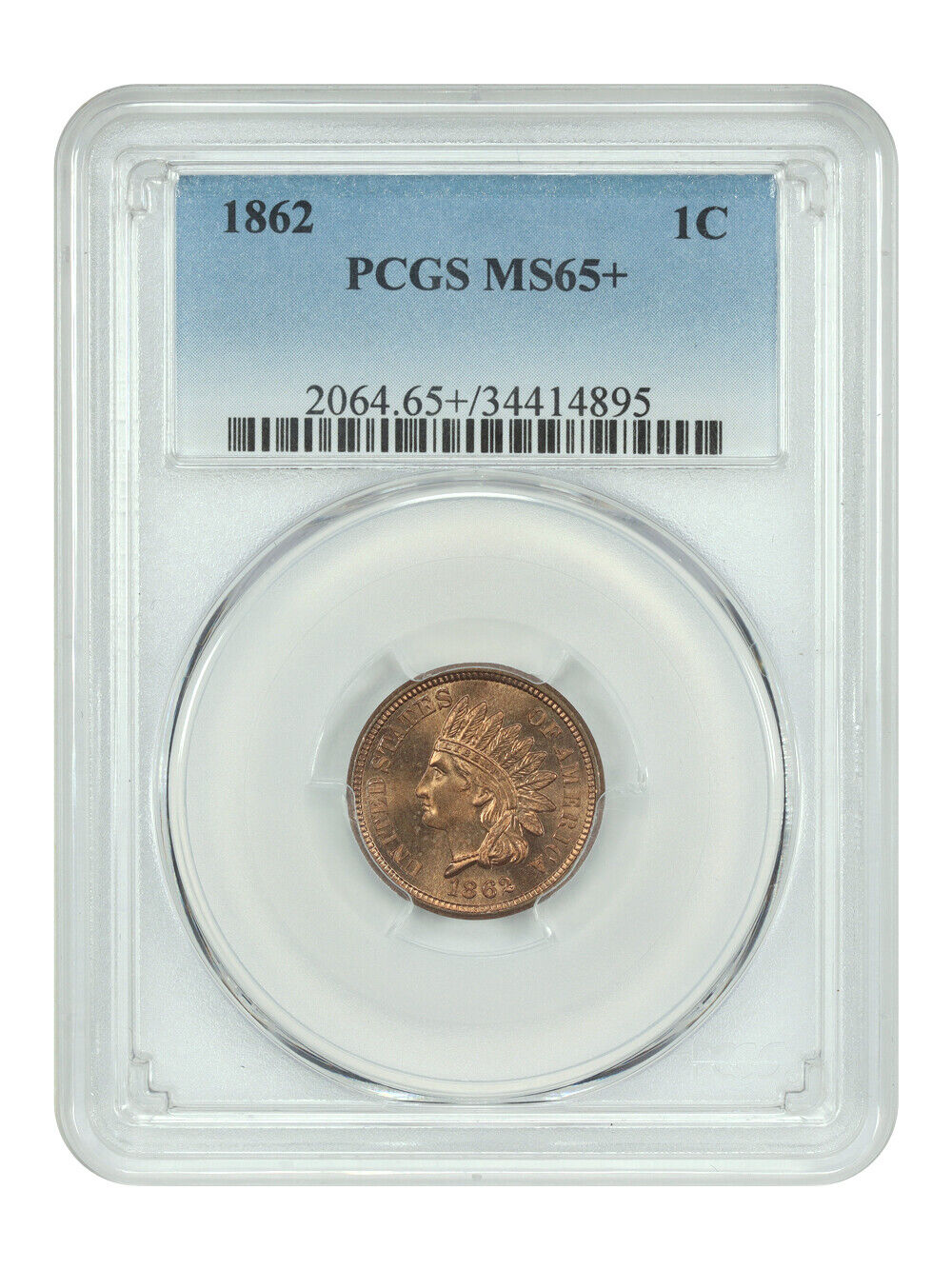 1862 1C PCGS MS65+ - Indian Cent - Popular Copper-Nickel Cent