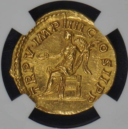 Commodus, AD 177-192 ROMAN Aureus NGC MS60 Fine Style