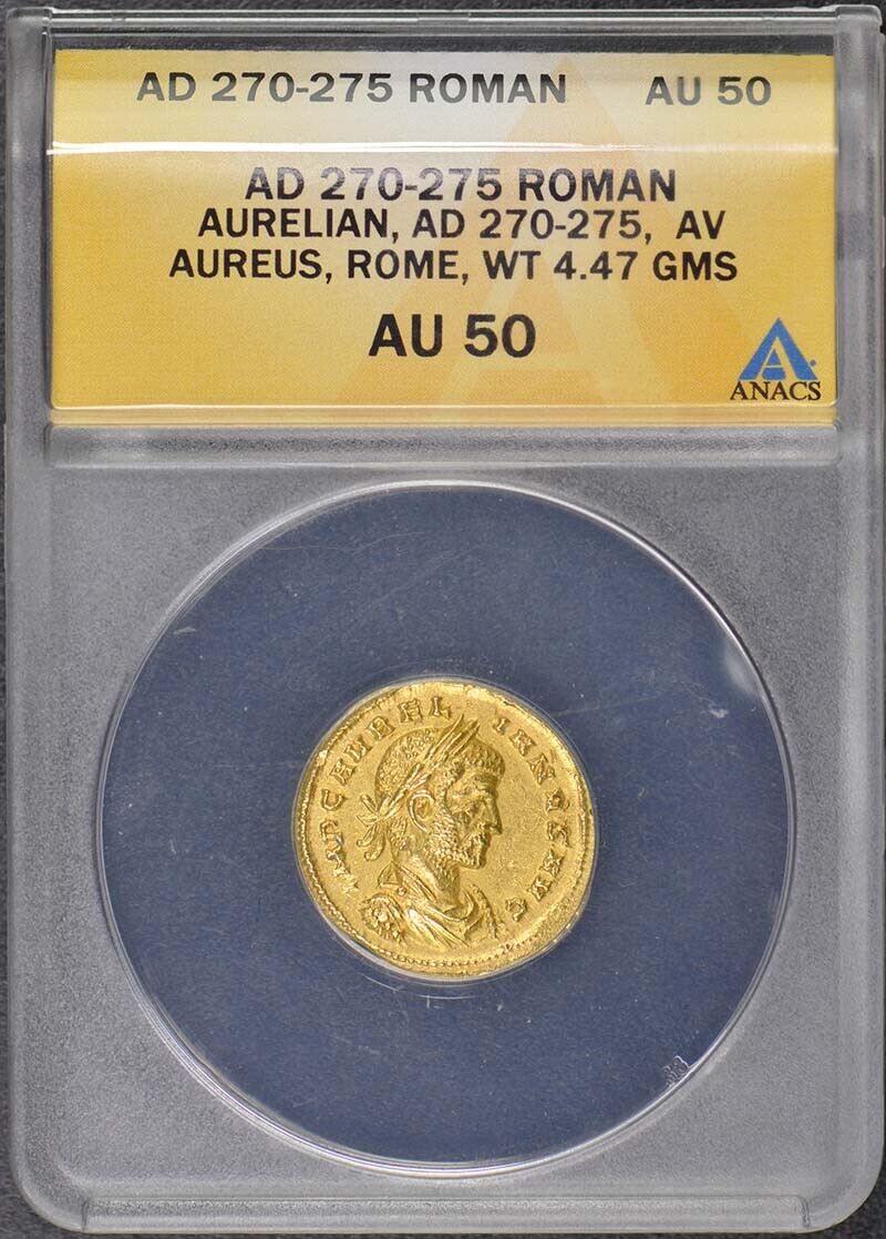 Aurelian 270-275 AD Roman Aureus ANACS AU50