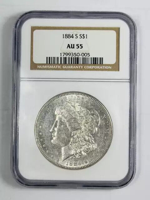 1884 S Morgan Silver Dollar NGC AU-55