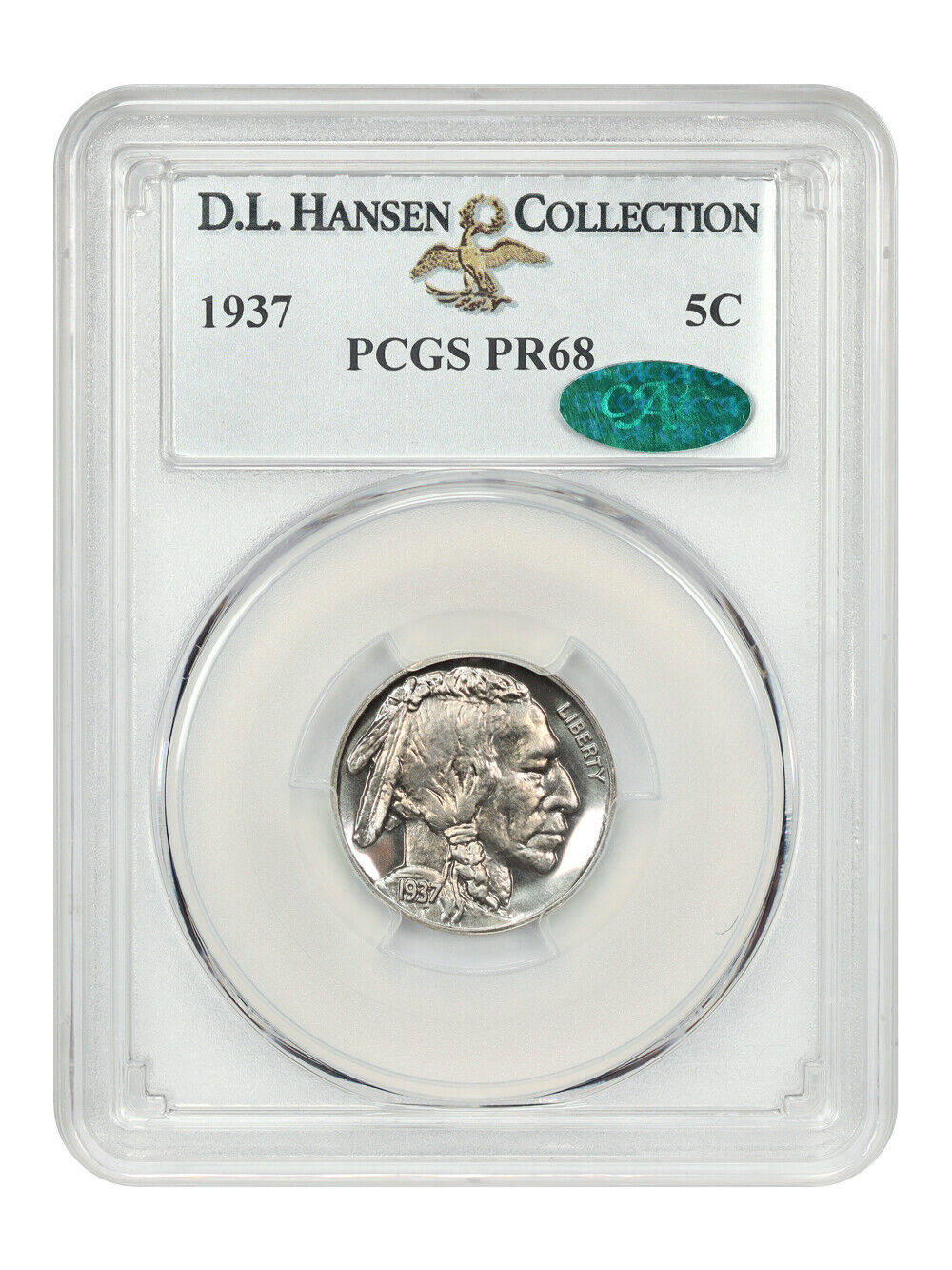 1937 5C PCGS/CAC PR68 ex: D.L. Hansen