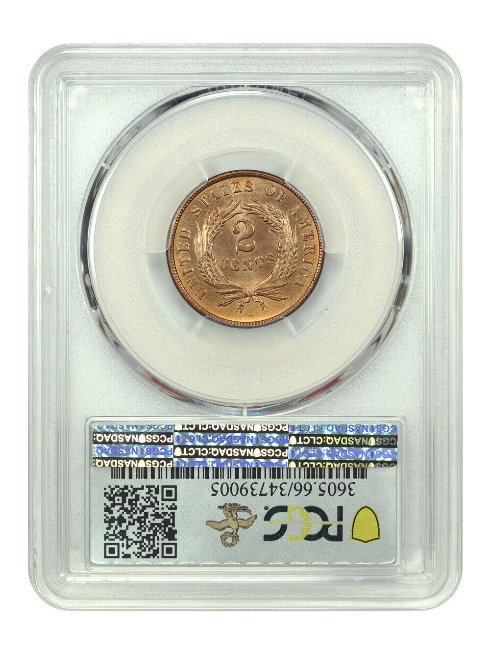 1869 2C PCGS MS66RD ex: D.L. Hansen