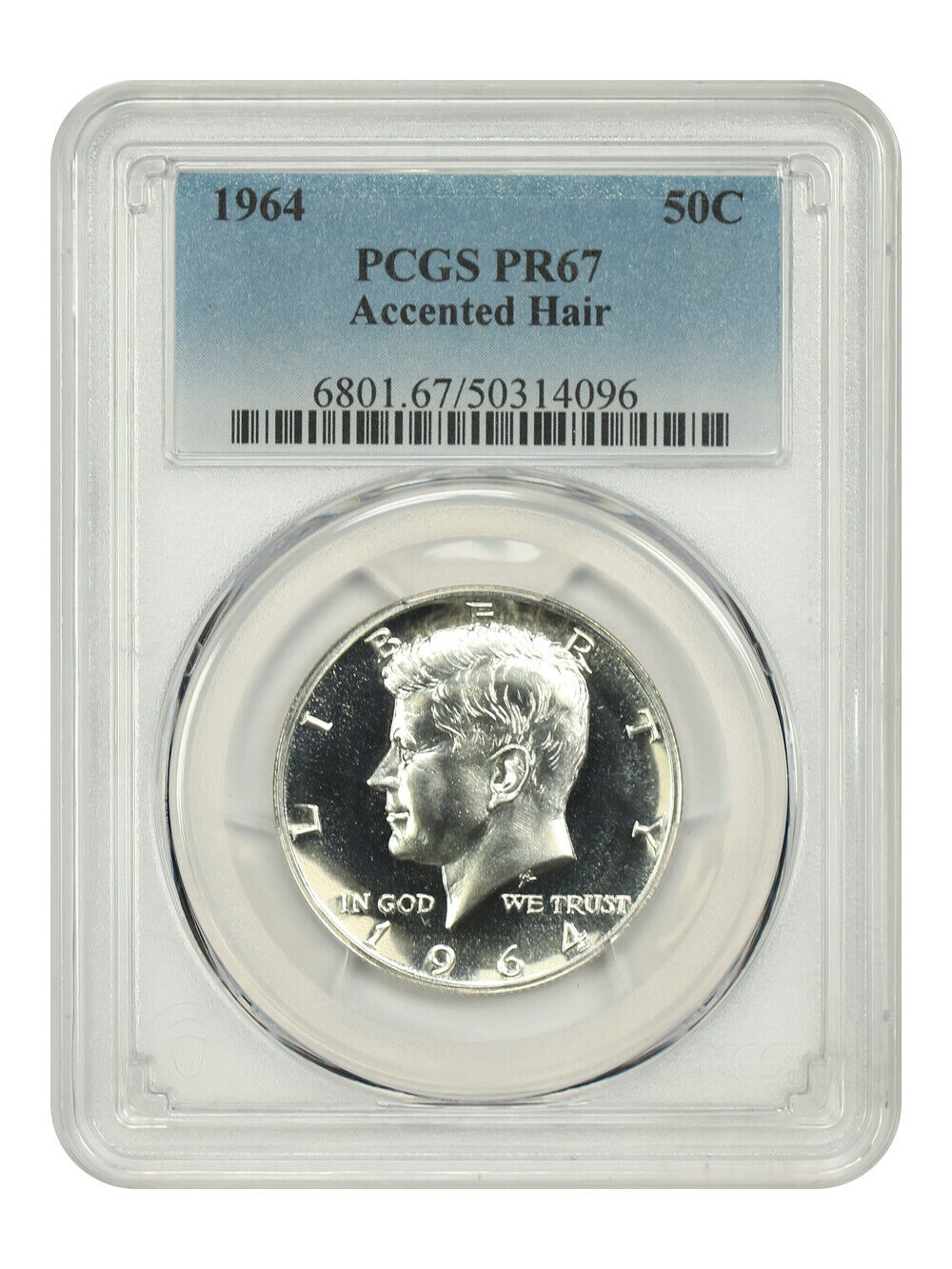 1964 50C PCGS PR67 (Accented Hair) - Kennedy Half Dollar - Popular Variety