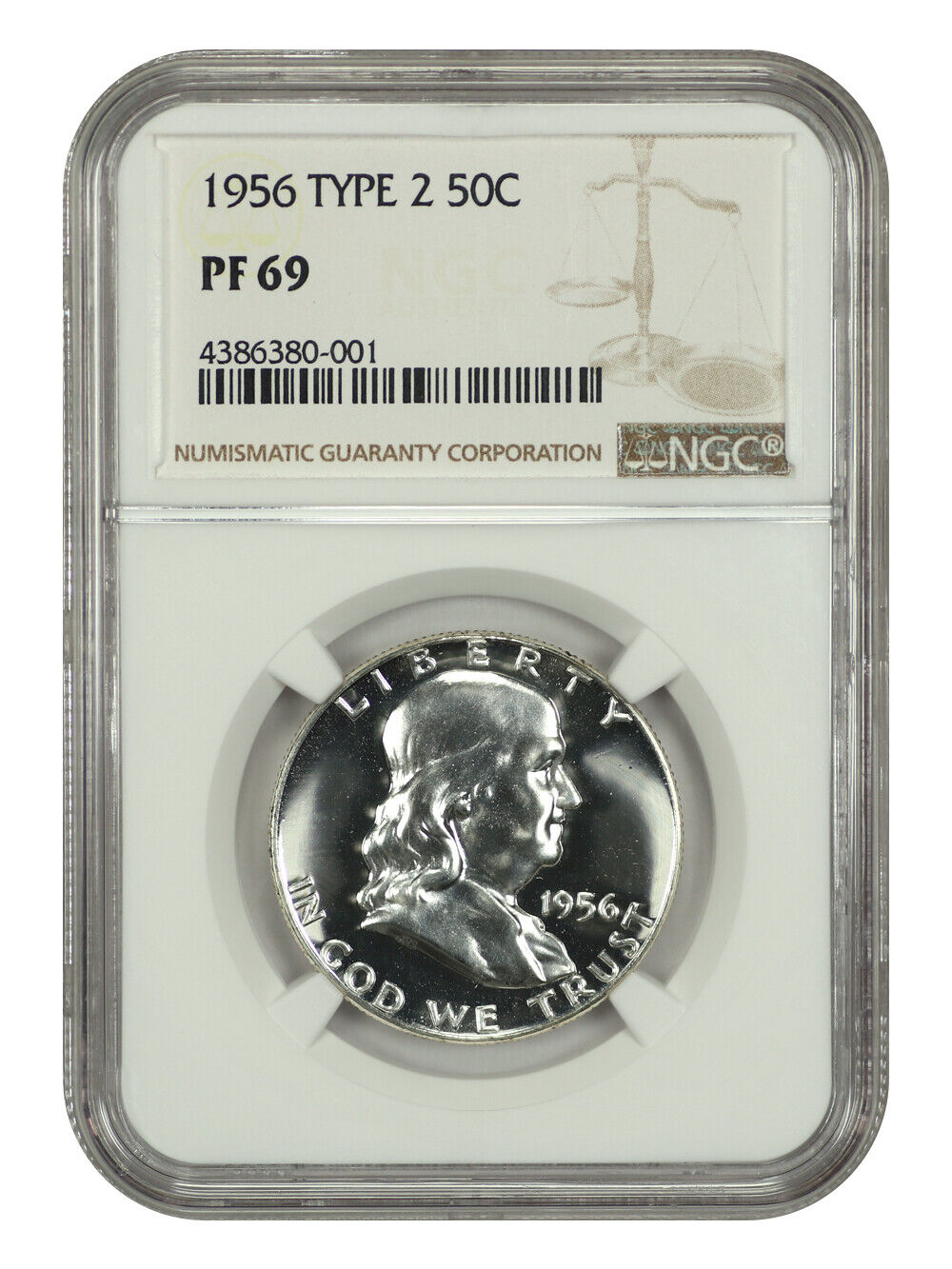 1956 50C Type 2 NGC PR69 - Franklin Half Dollar