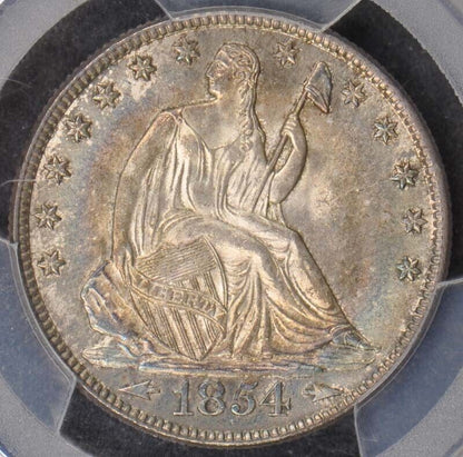 1854-O 50C Arrows Liberty Seated Half Dollar PCGS MS66