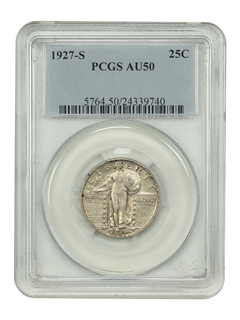 1927-S 25C PCGS AU50 - Standing Liberty Quarter - Key Date