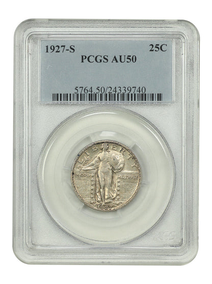 1927-S 25C PCGS AU50 - Standing Liberty Quarter - Key Date