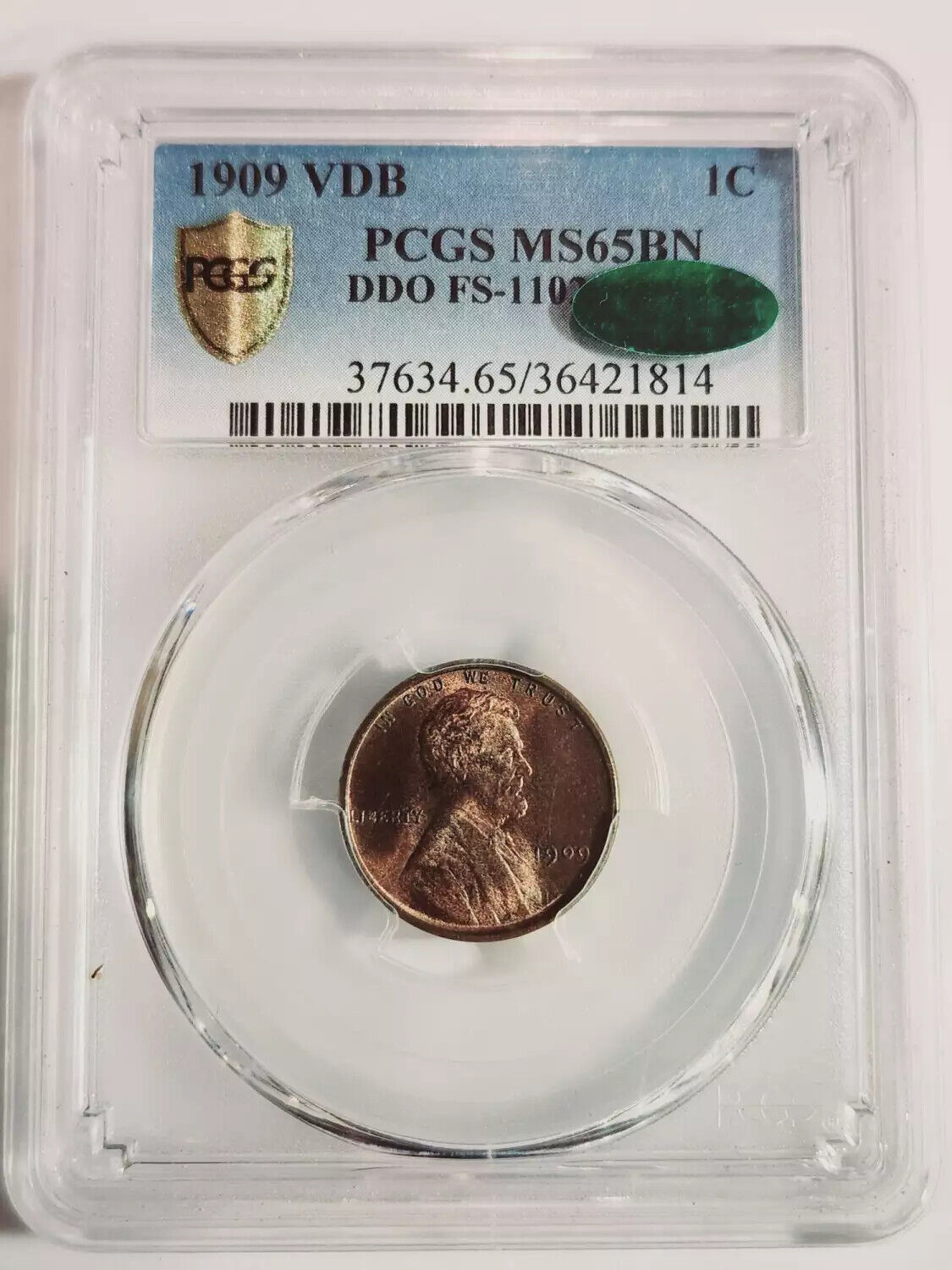 1909 P VDB Small Cents Lincoln PCGS MS-65 BN CAC  looks rB Doubled Die Obverse