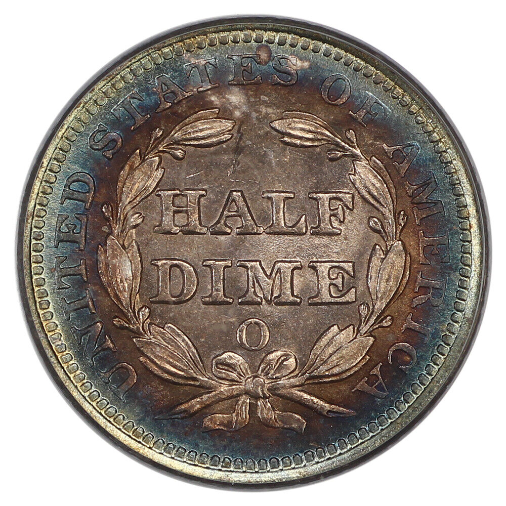 1857-O H10C PCGS MS64 - Liberty Seated Half Dime