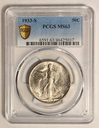 1933 S Walking Liberty Half Dollar PCGS MS-63