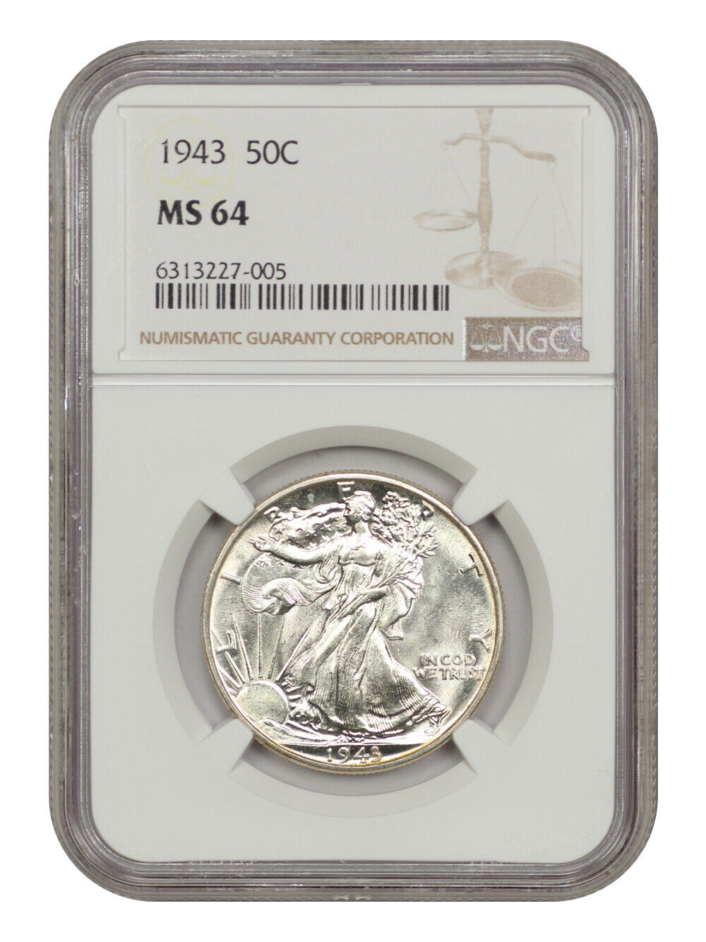 1943 50C NGC MS64