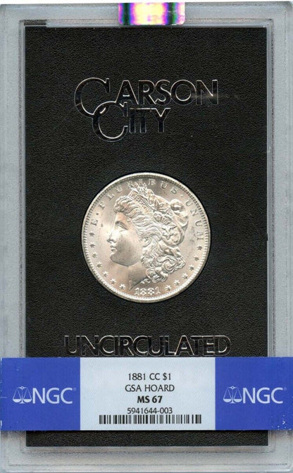 1881-CC Morgan Dollar GSA HOARD S$1 NGC MS67