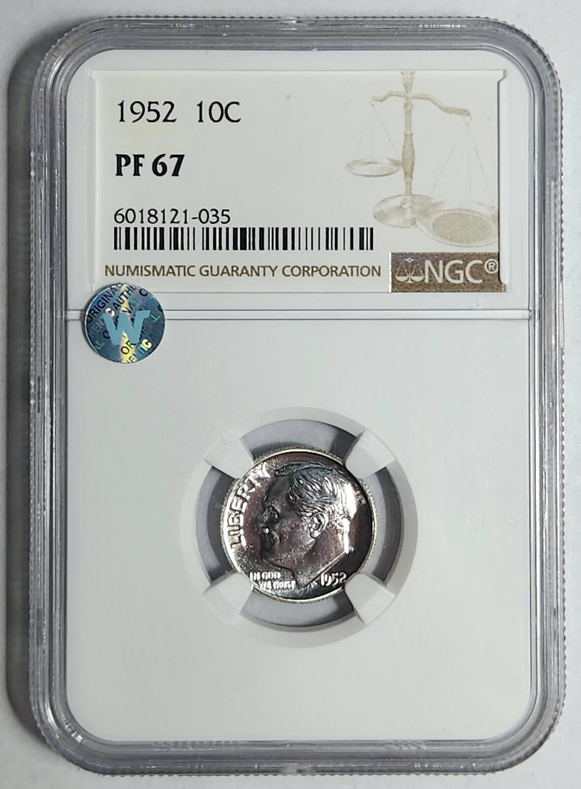 1952 P Dimes Roosevelt NGC PF-67 Sight White