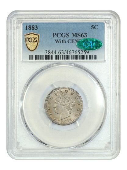 1883 5C PCGS/CAC MS63 (With Cents) - Liberty Nickel