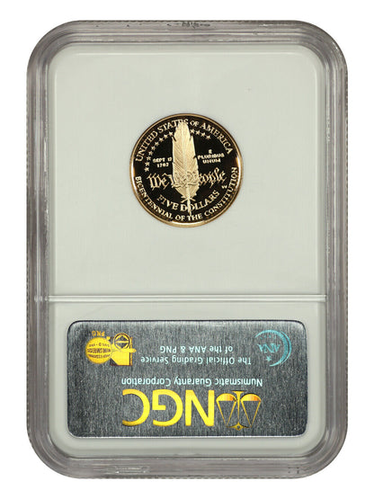 1987-W $5 Constitution NGC PR70DCAM - $5 Modern Gold Commemoratives