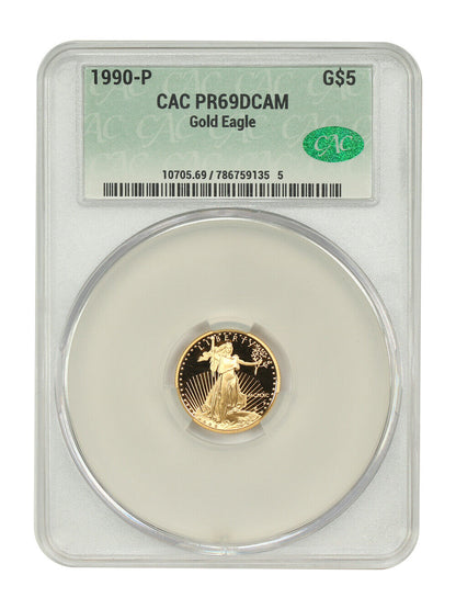 1990-P $5 Gold Eagle CACG PR69DCAM - $5 Gold Eagles