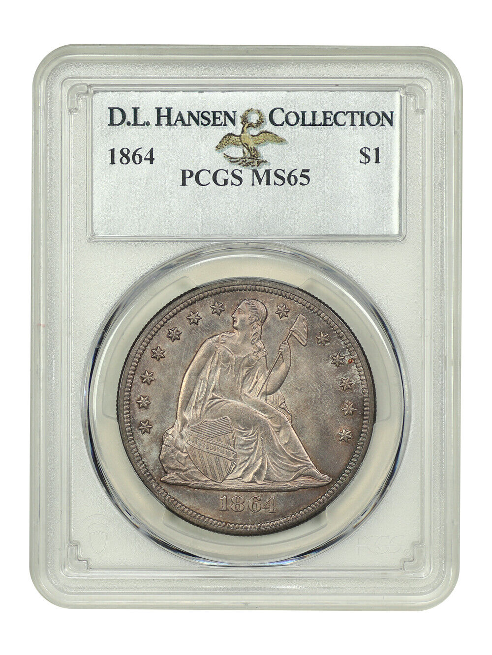 1864 $1 PCGS MS65