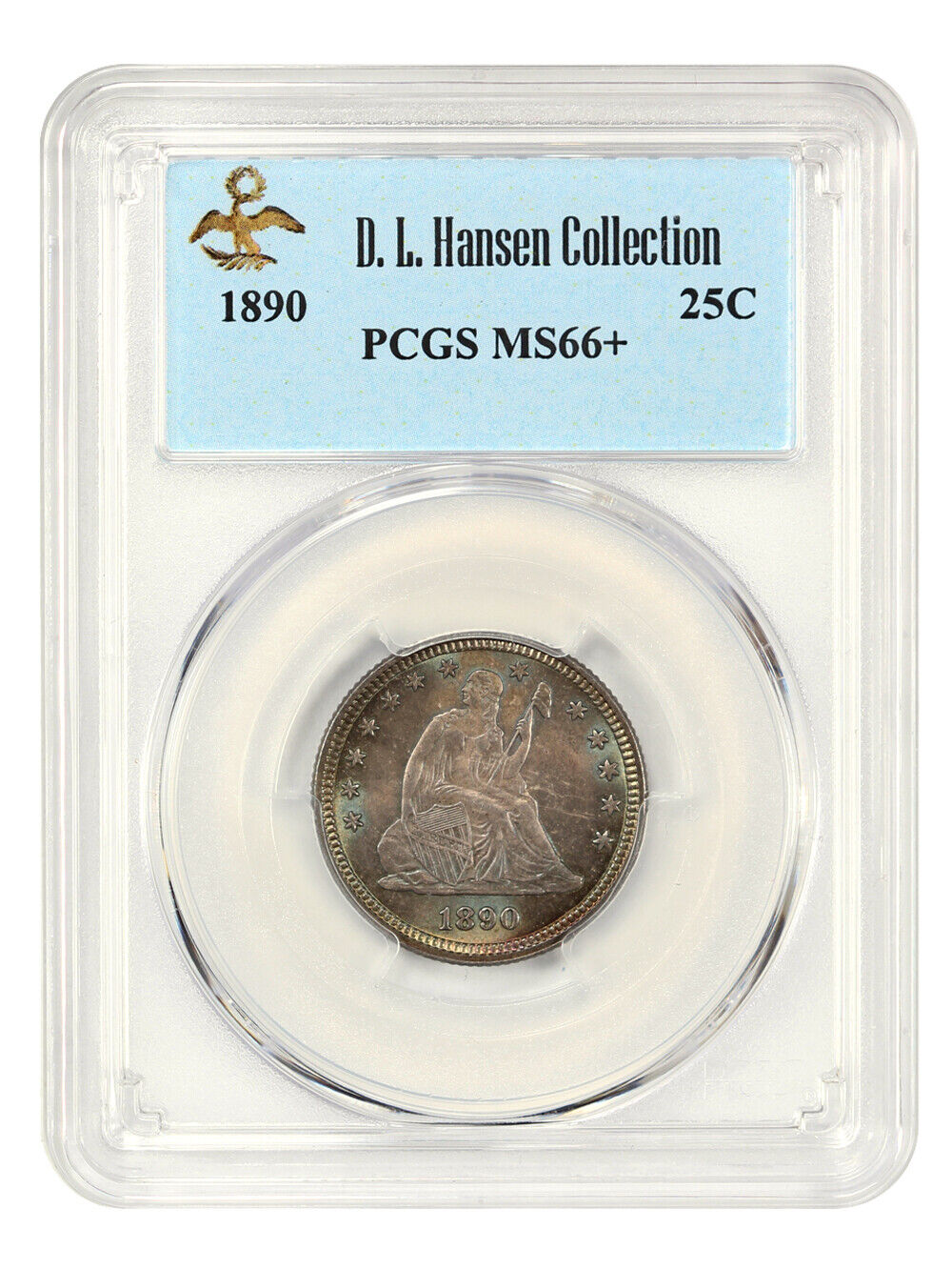 1890 25c PCGS MS66+ ex: D.L. Hansen