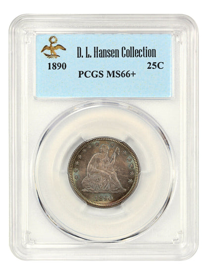 1890 25c PCGS MS66+ ex: D.L. Hansen