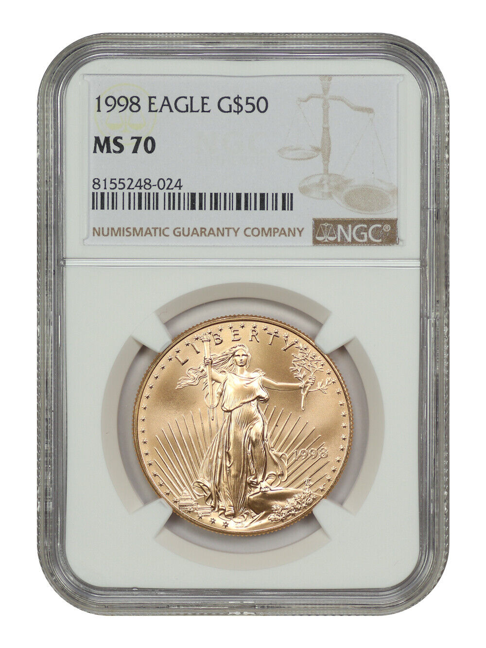 1998 $50 Gold Eagle NGC MS70 - $50 Gold Eagles