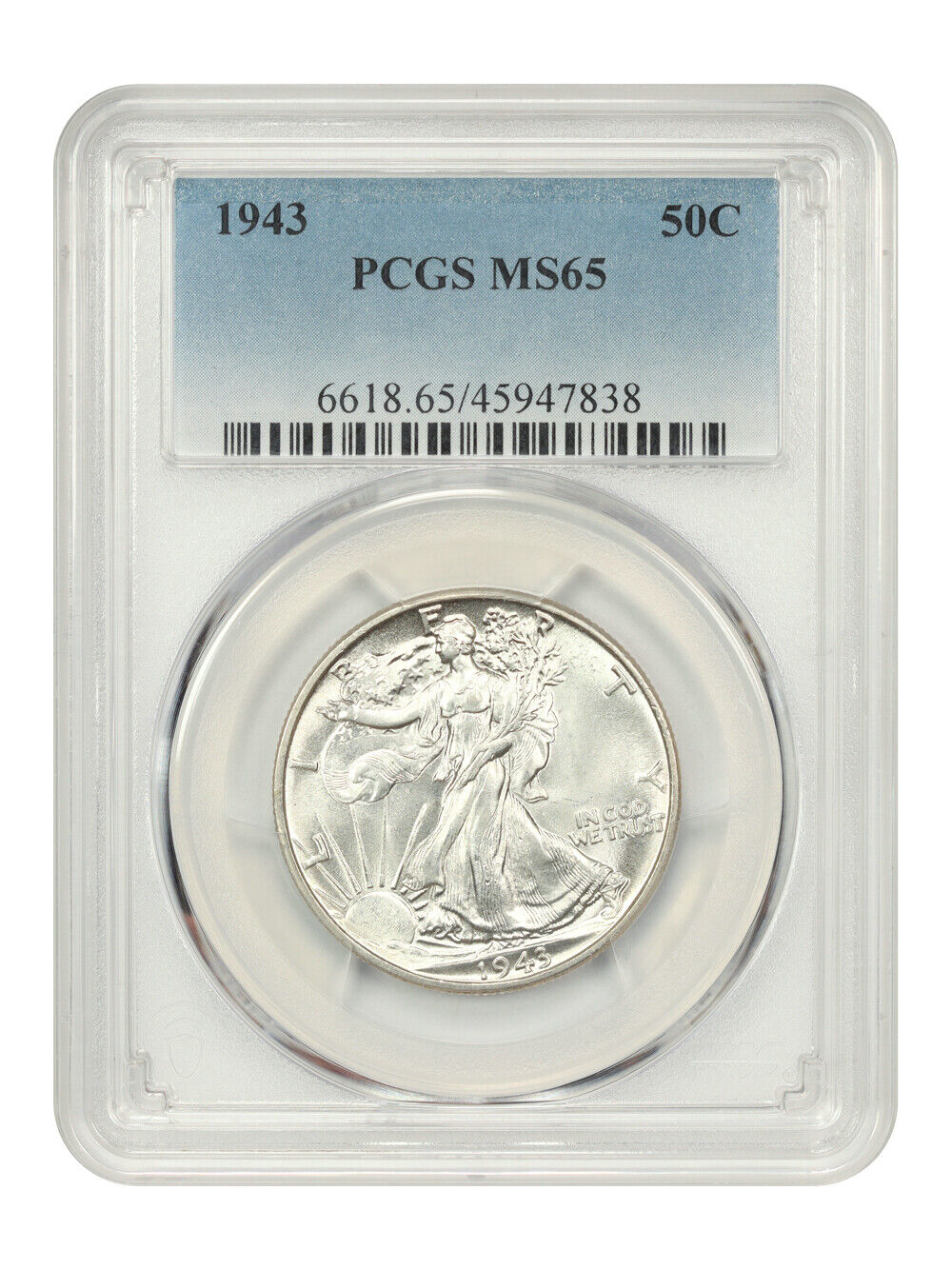 1943 50C PCGS MS65