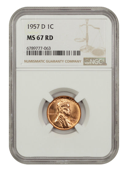 1957-D 1C NGC MS67RD