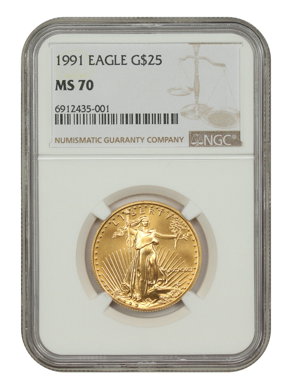 1991 $25 Gold Eagle NGC MS70 - $25 Gold Eagles