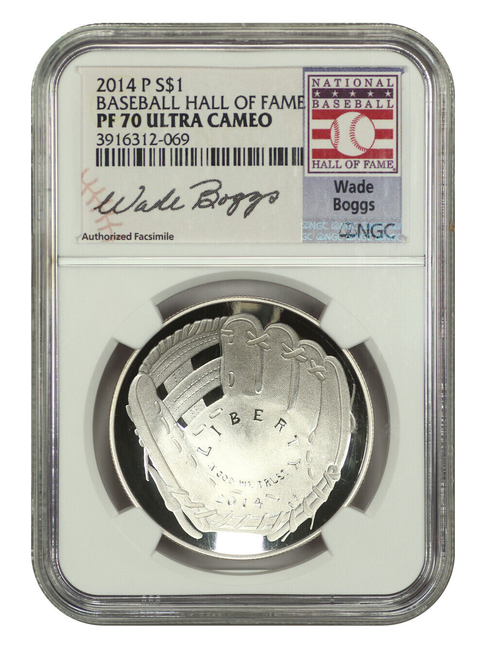 2014-P $1 Baseball Hall of Fame Wade Boggs NGC PR70DCAM - $1 (Silver)