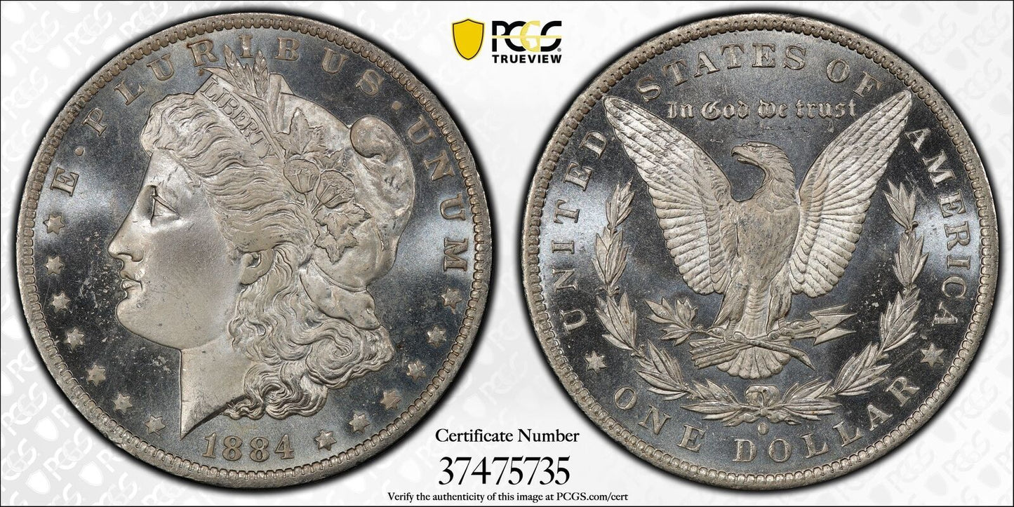 1884 O Morgan Silver Dollar PCGS MS-67 PL CAC PROOF LIKE