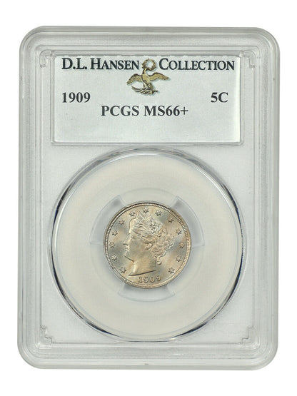 1909 5C PCGS MS66+ ex: D.L. Hansen