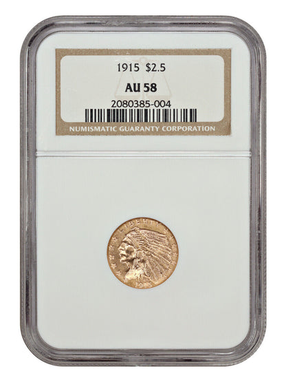 1915 $2.50 NGC AU58 - Indian $2.5