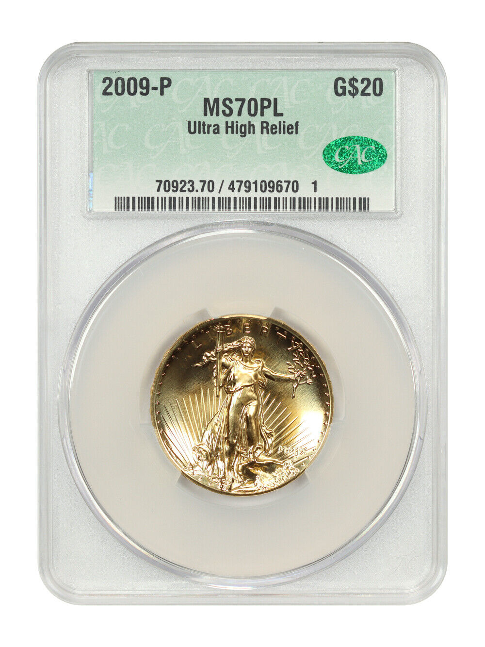 2009 $20 Ultra High Relief Double Eagle CACG MS70PL