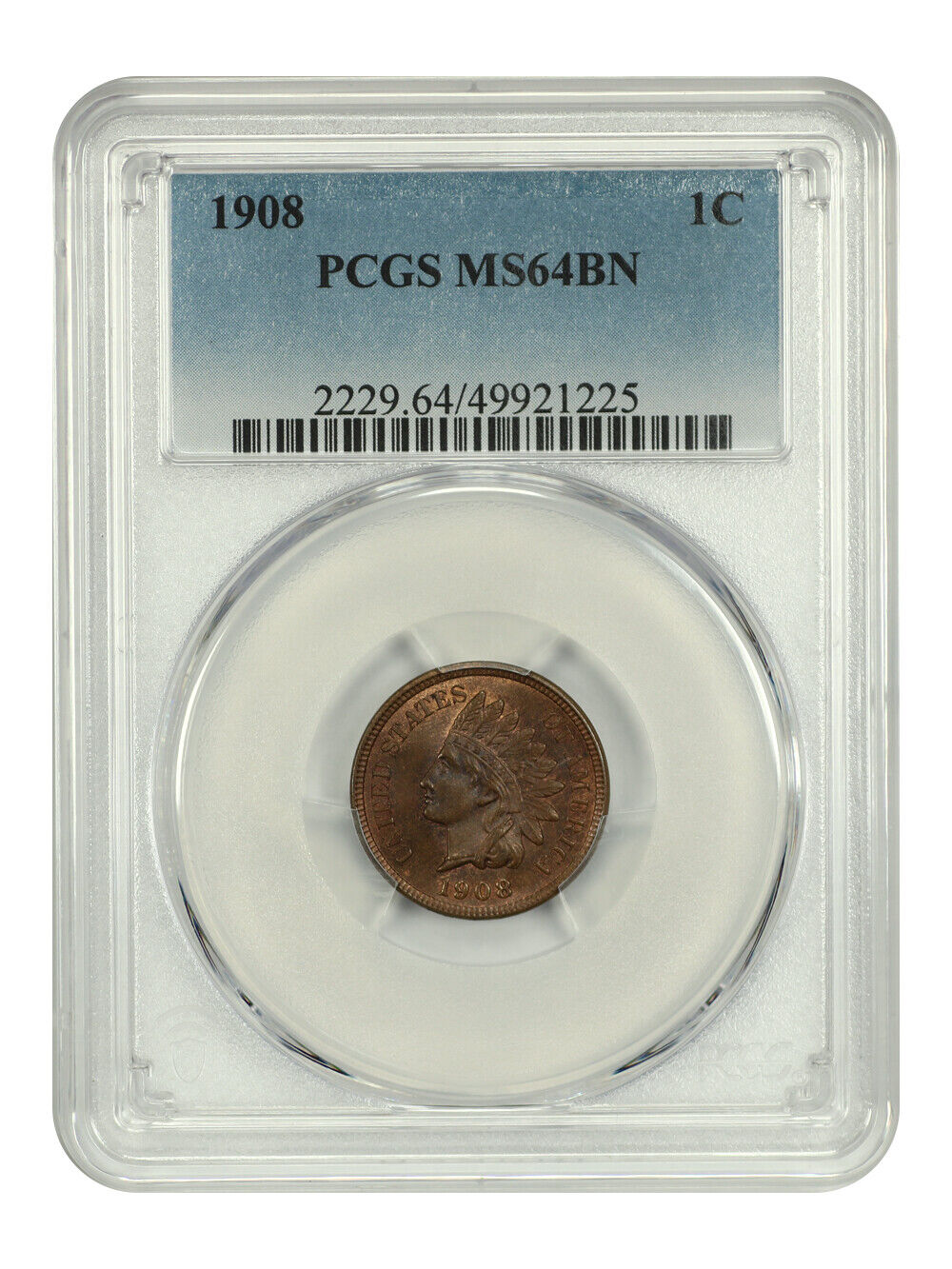 1908 1C PCGS MS64BN - Indian Cent