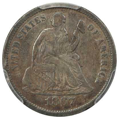 1867-S 10C PCGS VF30 - Liberty Seated Dime