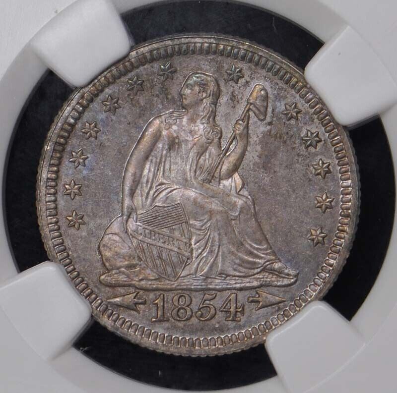 1854 ARROWS Seated Liberty Quarter 25C NGC PR66 Eliasberg