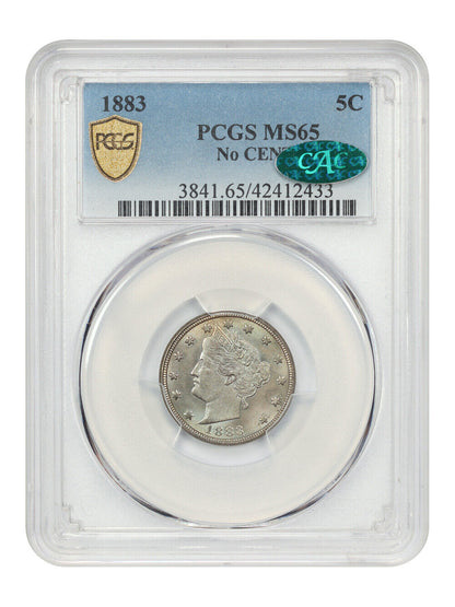 1883 5C PCGS/CAC MS65 (No CENTS)