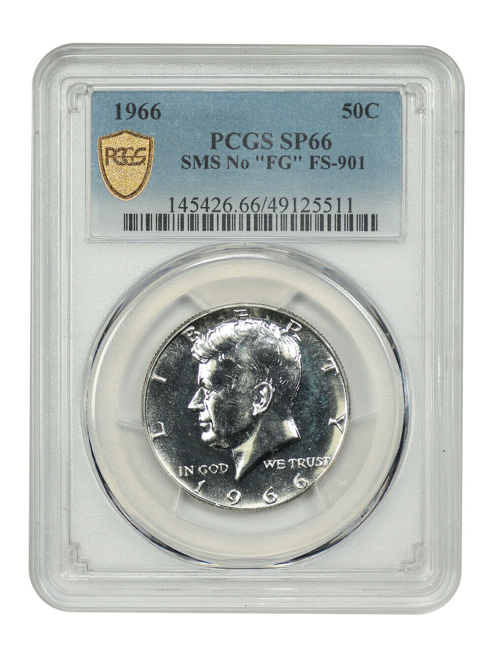 1966 50C PCGS SP66 (Special Mint Set, No "FG", FS-901) - Kennedy Half Dollar