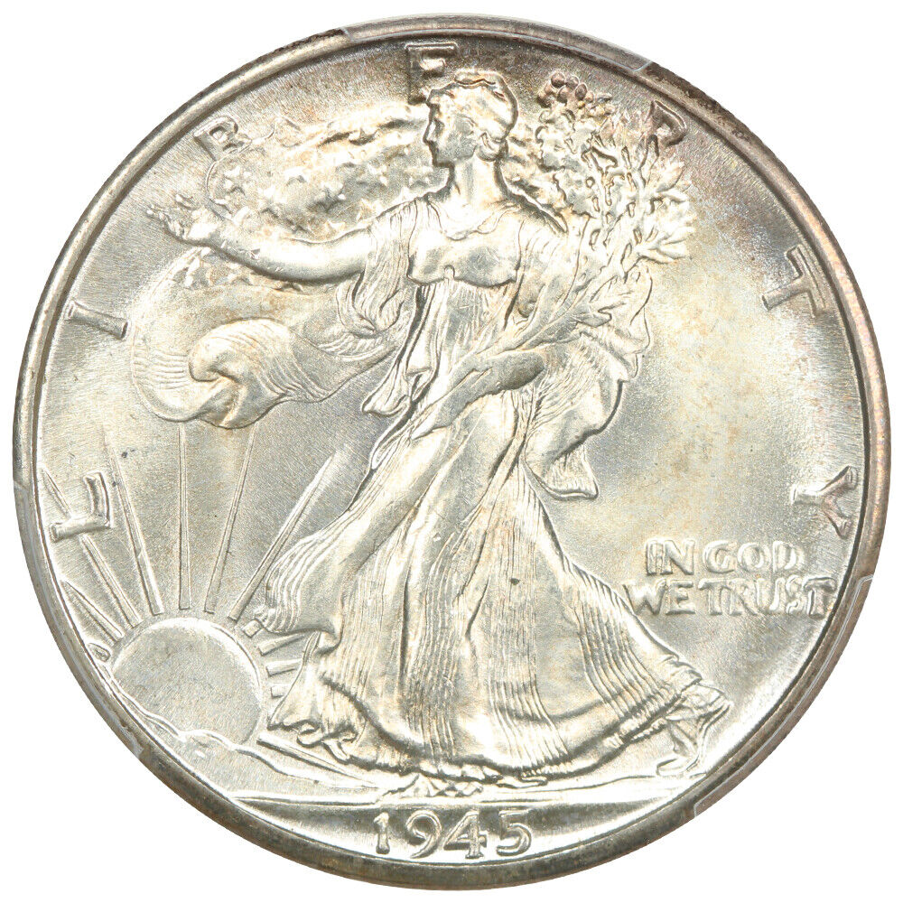 1945-D 50C PCGS MS66+ - Walking Liberty Half Dollar