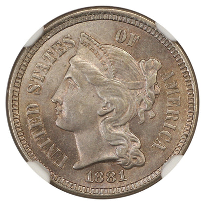 1881 3CN NGC MS64 - Three Cent Nickel