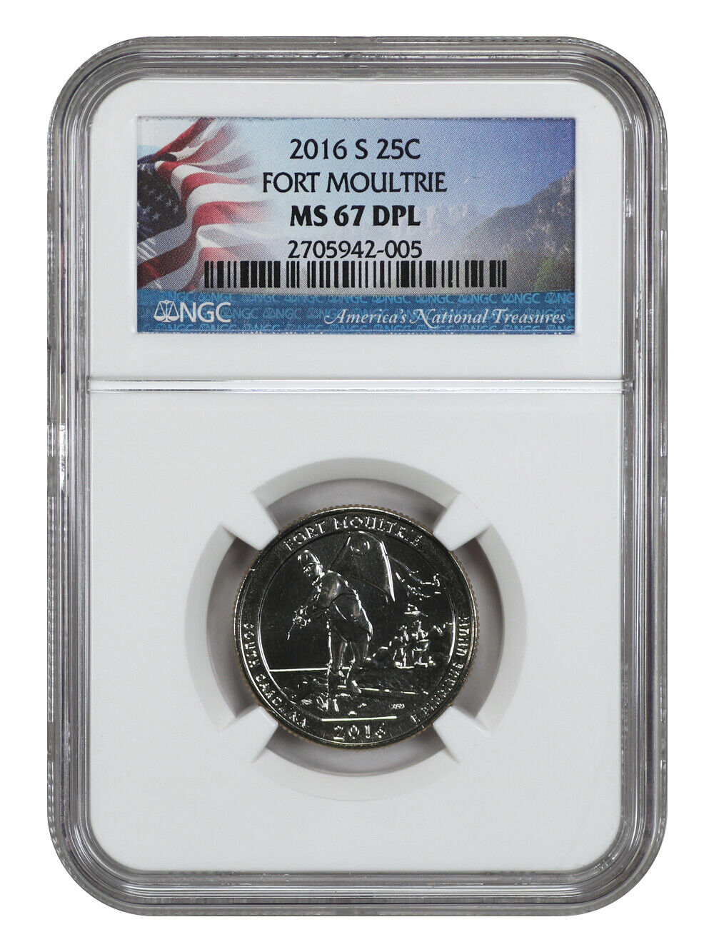 2016-S 25C Fort Moultrie NP NGC MS67 - Type 1 - Clad