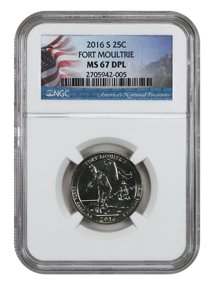 2016-S 25C Fort Moultrie NP NGC MS67 - Type 1 - Clad