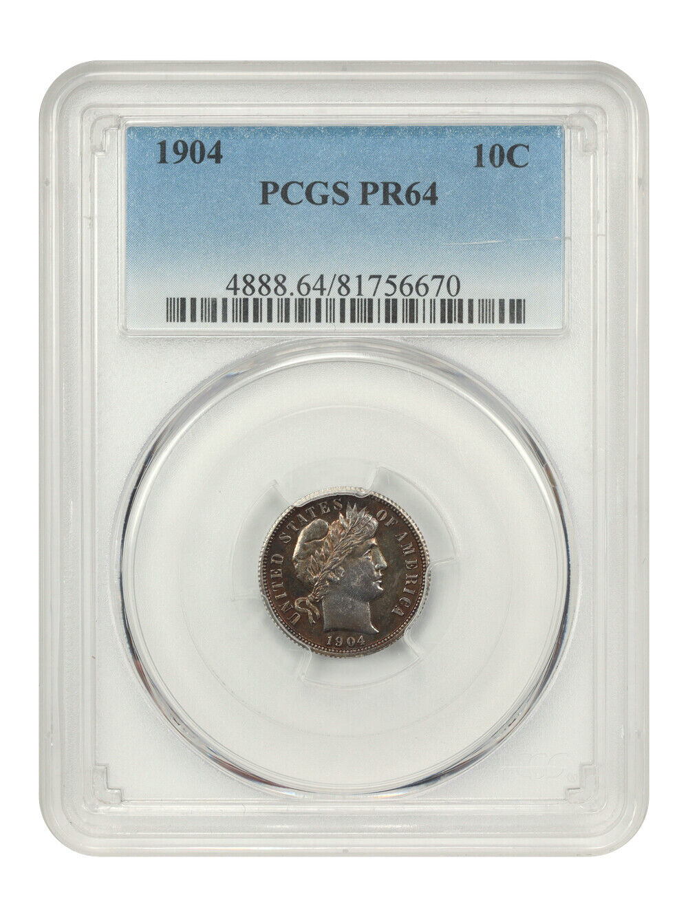 1904 10C PCGS PR64 - Barber Dime