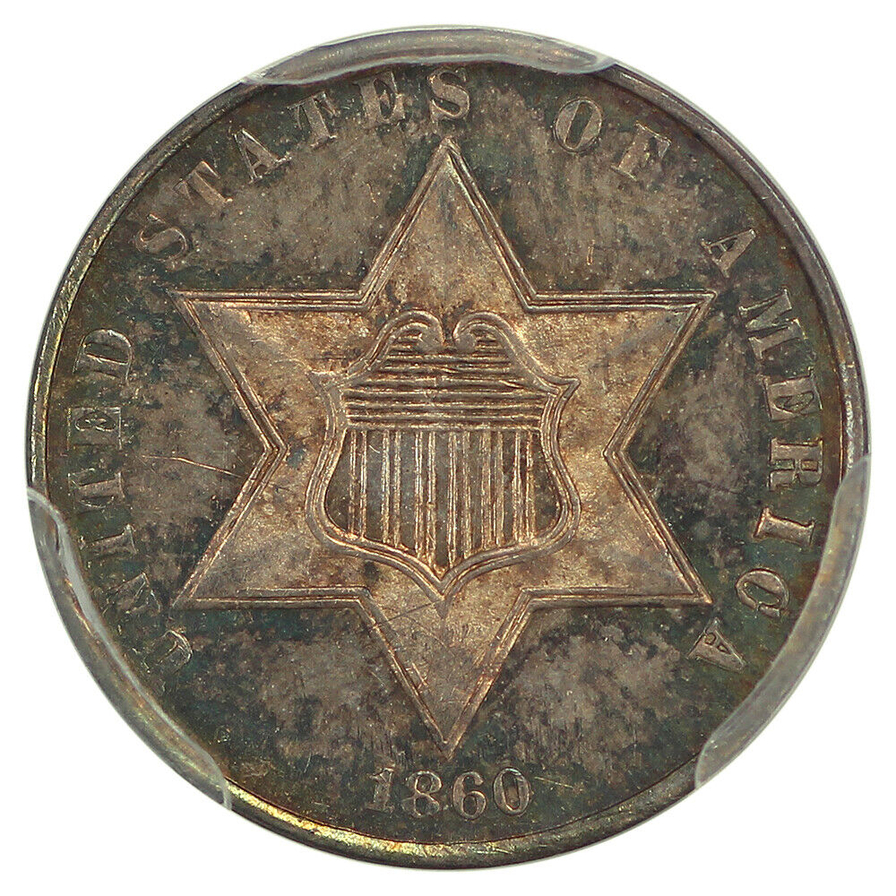 1860 3CS PCGS/CAC PR65 ex: D.L. Hansen