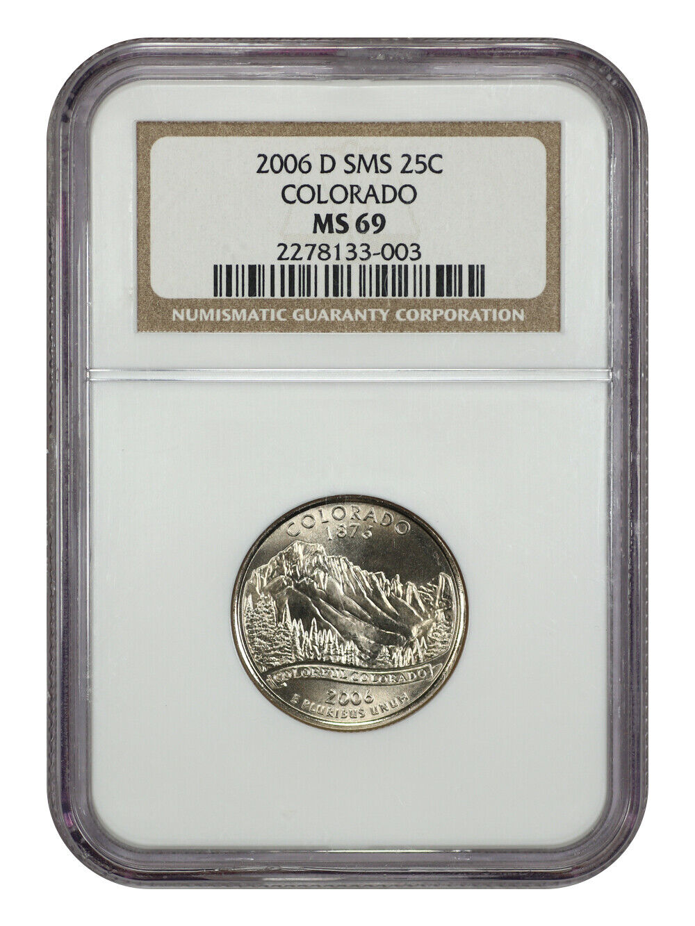 2006-D 25C Colorado NGC SP69 (Satin Finish) - Washington 50 States Quarters