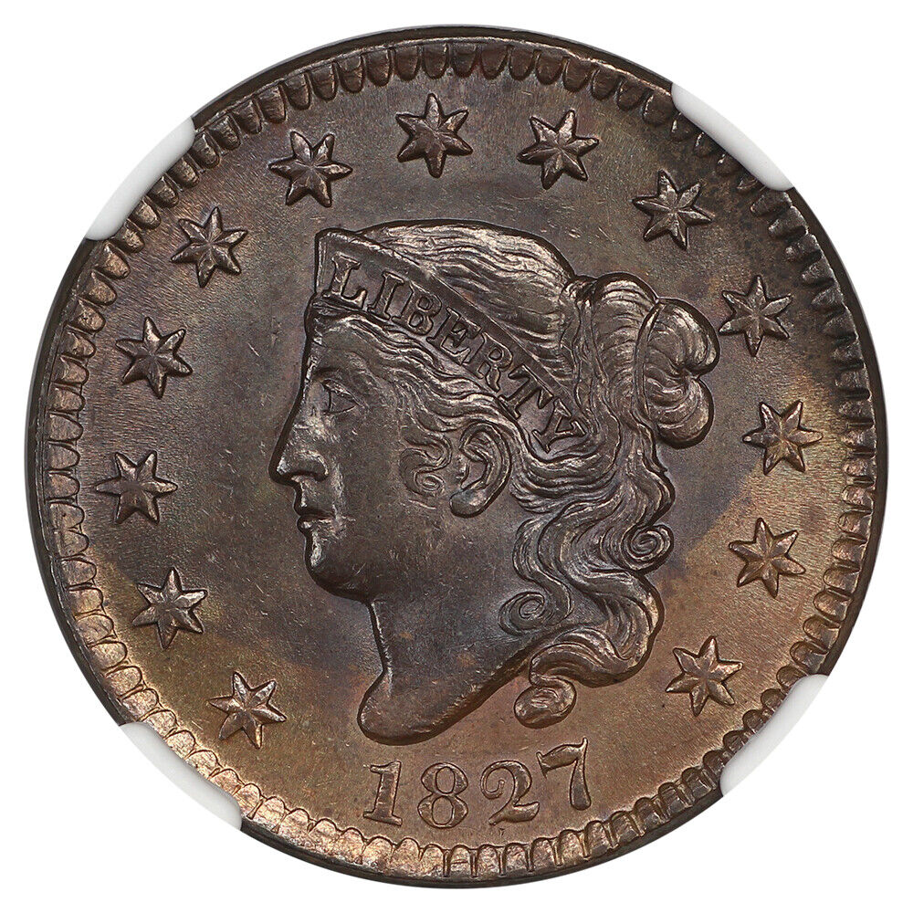 1827 1C NGC MS63BN - Coronet Head Cent