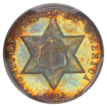 1863 3CS PCGS PR66+