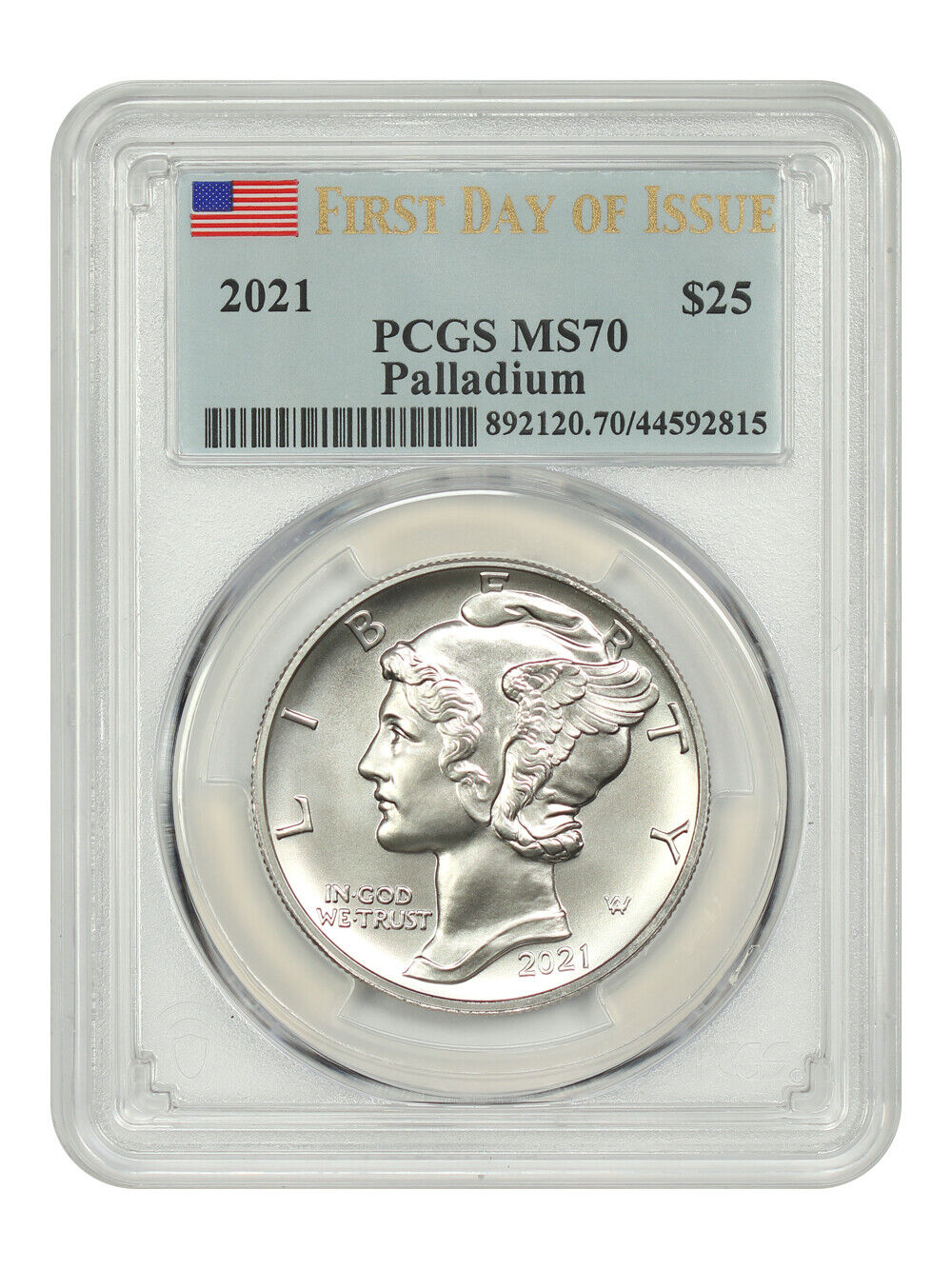 2021 $25 Palladium First Day of Issue PCGS MS70 - Palladium $25 Eagle